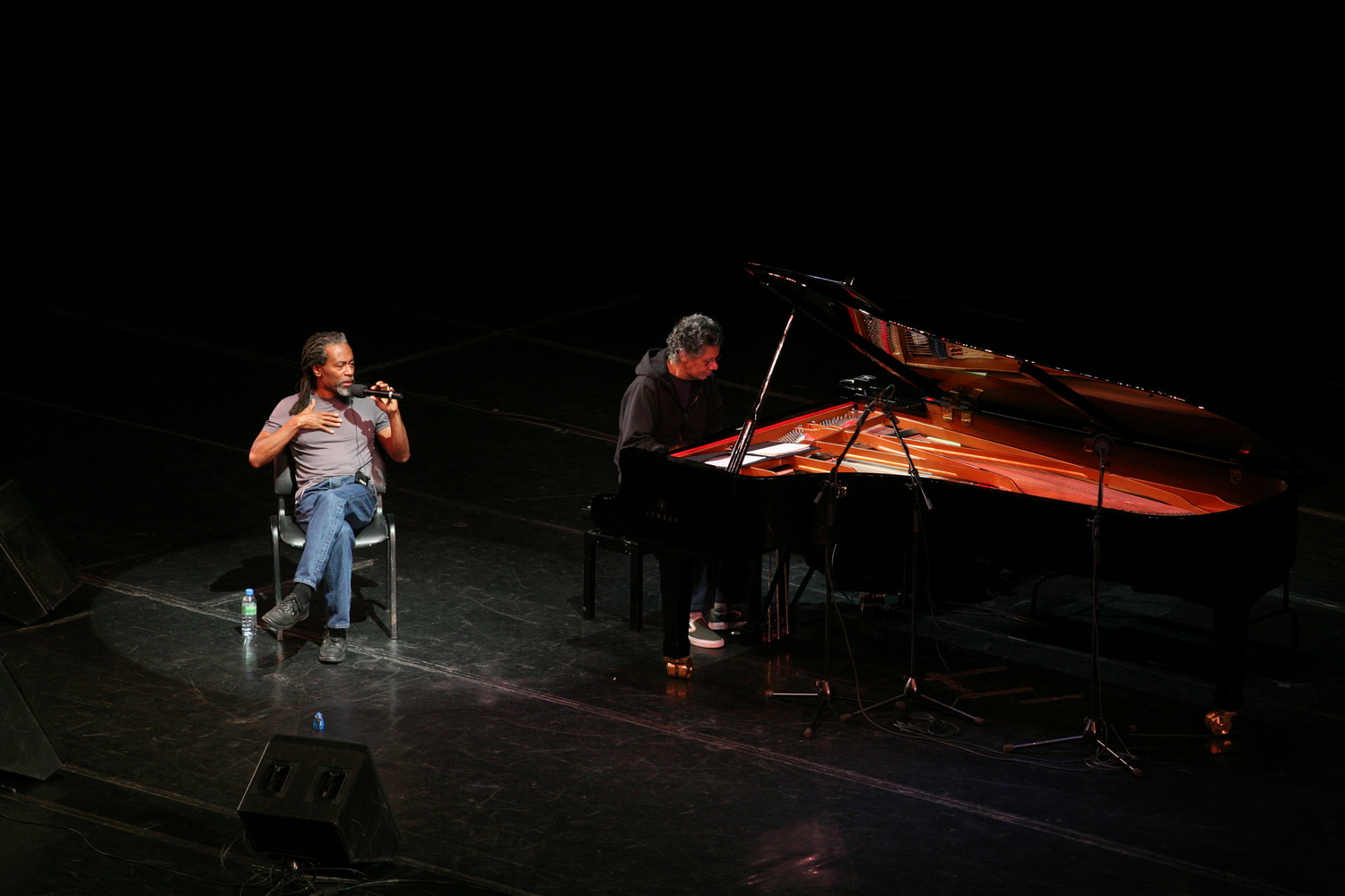 Mcferrin and Corea during their soundcheck